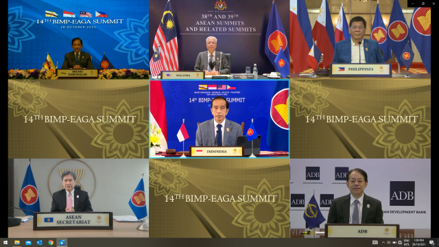 BIMP-EAGA Leaders posing at the 14th Summit held virtually 